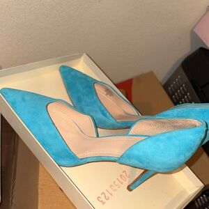 Marc Fisher Turquoise Suede Pointed-Toe Stiletto Pumps